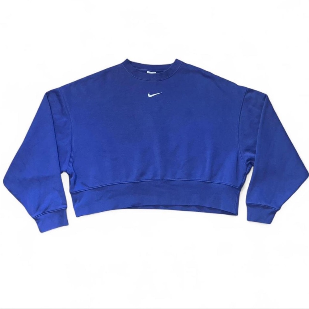 Nike Blue Boxy Crop Long Sleeve Hoodie